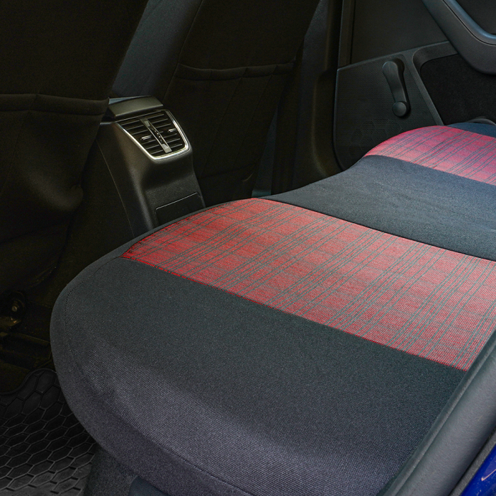 Huse scaune auto Skoda Octavia (2013-2020) Luxury Rosu Piele ecologica + Textil [5]