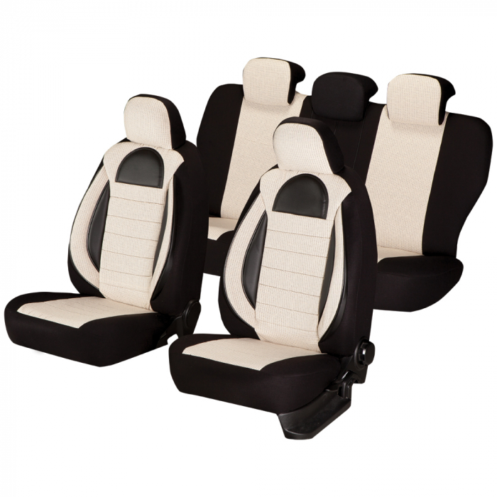 Huse scaune auto cu insertii de piele ecologica SEAT Cordoba 2000 -2009 BEJ [1]
