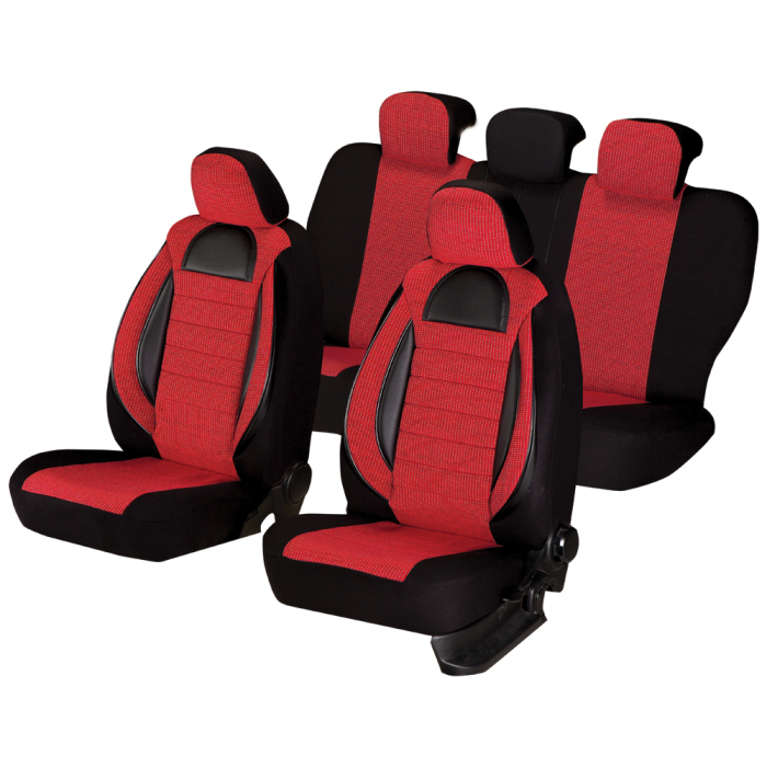 Huse scaune auto cu insertii de piele ecologica SEAT Cordoba 2000 -2009 (Rosu) [1]