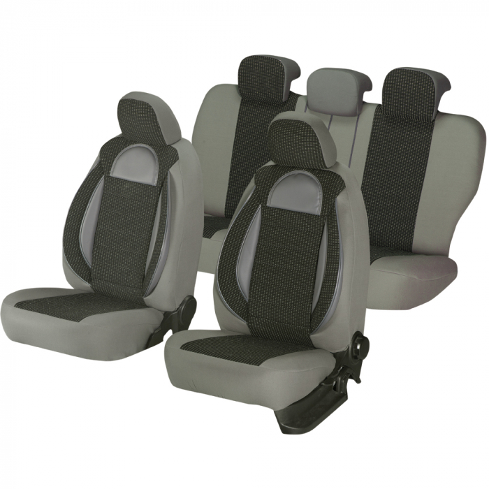 Huse scaune auto cu insertii de piele ecologica SEAT Cordoba 2000 -2009 (Gri) [1]