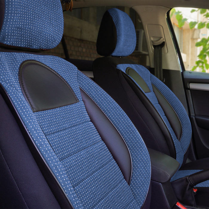 Huse scaune auto cu insertii de piele ecologica SEAT Cordoba 2000 -2009 (Albastru) [3]