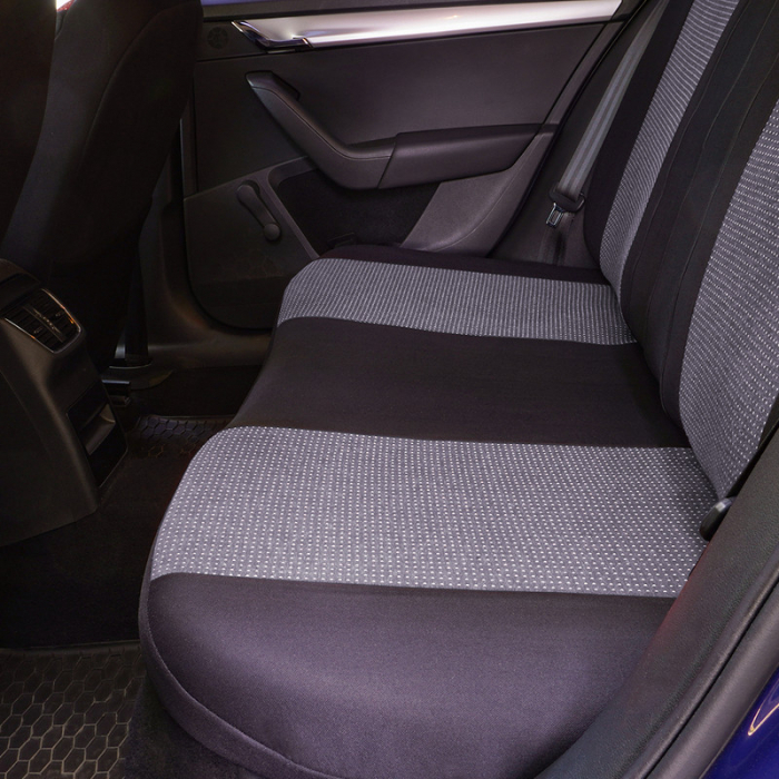 Huse scaune auto cu insertii de piele ecologica SEAT Cordoba 2000 -2009 (Gri – Negru) [3]