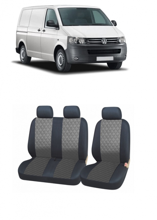 Huse scaune auto  piele ecologica dedicate VW T5 (2003-2015) 2+1 [1]