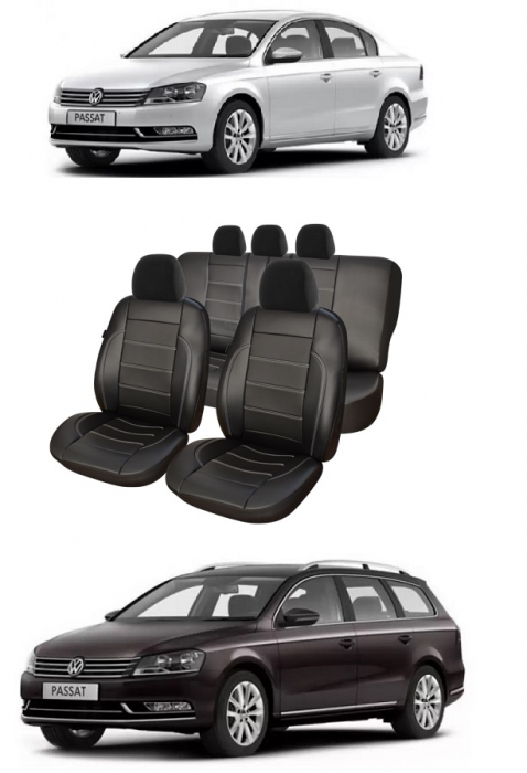 Huse scaune auto piele perforata  Volkswagen Passat B7 (2010-2014) [1]