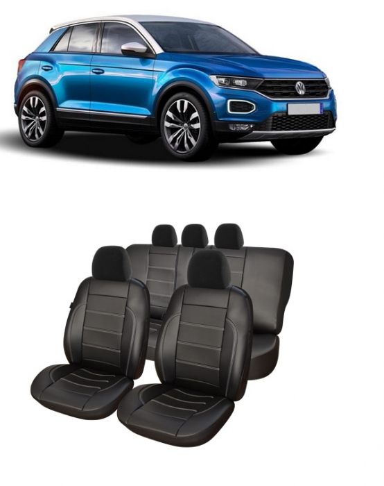 Huse scaune auto piele perforata Volkswagen T-ROC (2019-2022) [1]