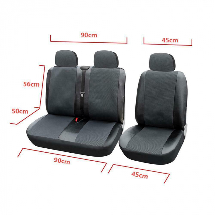 Huse scaune auto piele si textil dedicate CITROEN JUMPER (2006-2018) 2+1 [4]
