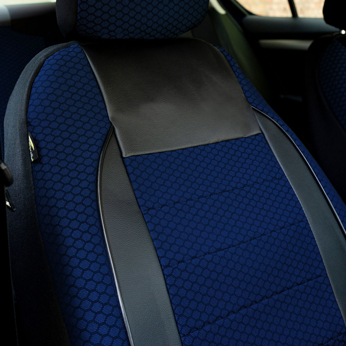 Huse scaune auto SEAT TOLEDO 2000 - 2010 Premium Elegance Albastru Piele ecologica + Textil [2]