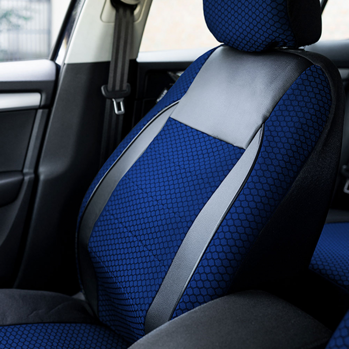 Huse scaune auto SEAT TOLEDO 2000 - 2010 Premium Elegance Albastru Piele ecologica + Textil [3]