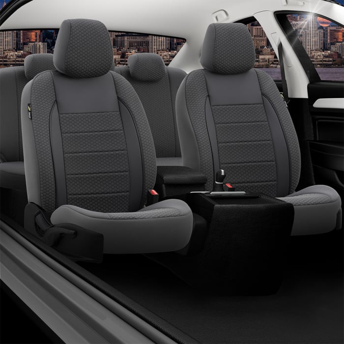 Huse scaune dedicate VW GOLF 1998 - 2005 Premium piele si textil Gri [2]