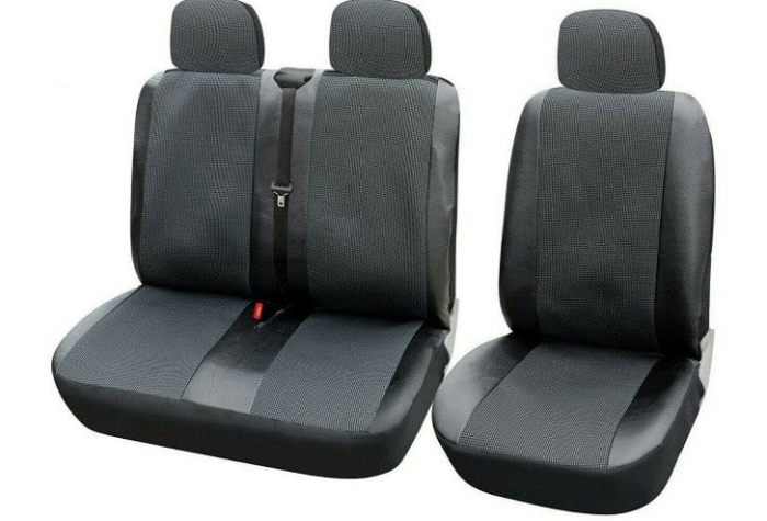 Huse scaune din piele si textil VW Crafter 3 locuri 2+1 (2005 - 2019) [5]