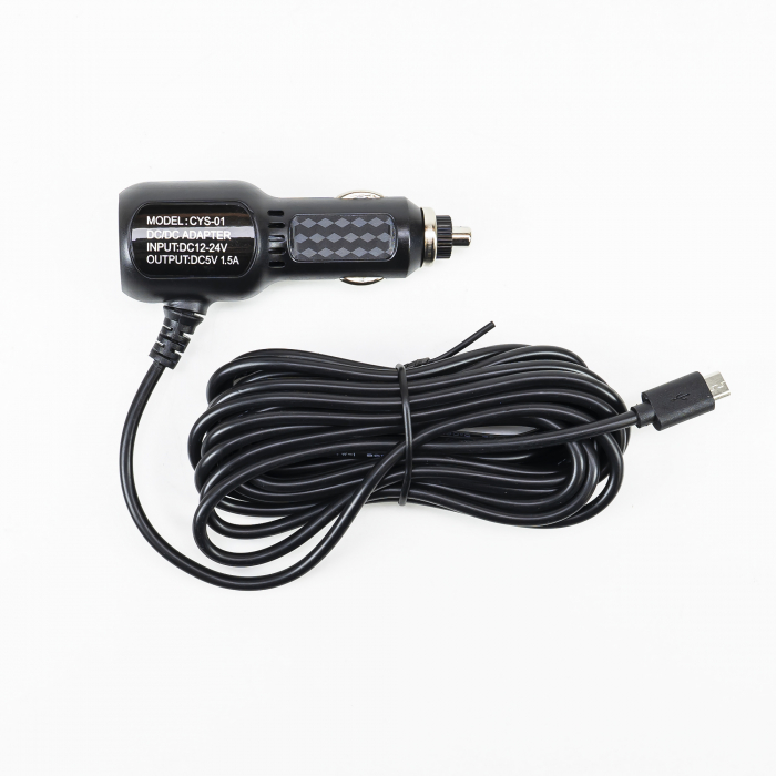 Incarcator auto PNI cu mufa micro USB 12V/24V - 5V 1.5A pentru DVR auto, lungime cablu 3.5m [1]
