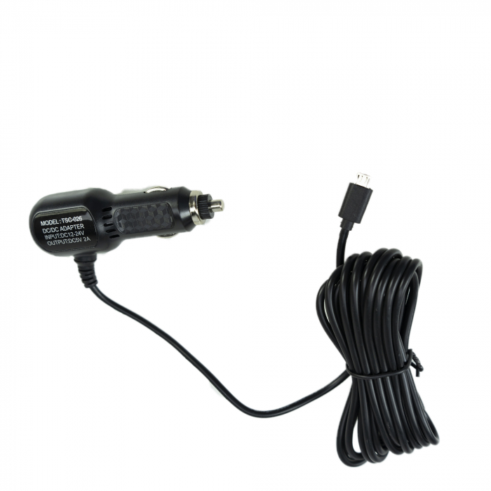 Incarcator auto PNI cu mufa micro USB 12V/24V - 5V 1.5A pentru DVR auto, lungime cablu 3.5m [6]