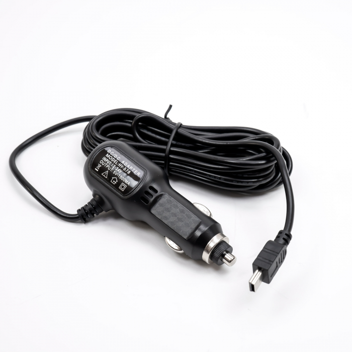 Incarcator auto PNI cu mufa mini USB 12V/24V - 5V 1.5A, pentru DVR auto, lungime cablu 3.5m [6]