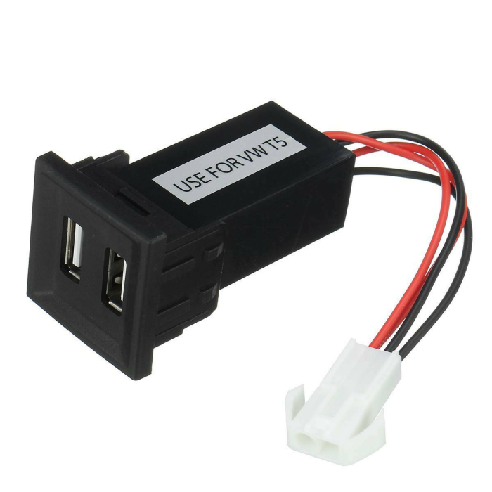 Incarcator USB dublu cu iluminare LED albastra pentru montaj dedicat Volkswagen Transporter / Caravelle T5 (2003 - 2009) [5]