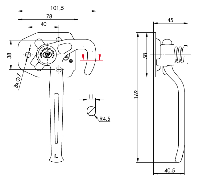 Inchizator oblon stanga ZB-16-03 [2]