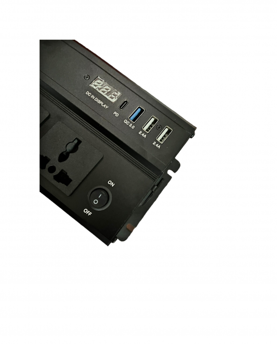 Invertor 1000W 24V-220V PREMIUM  (Dimensiune: 230x105x65mm) [4]