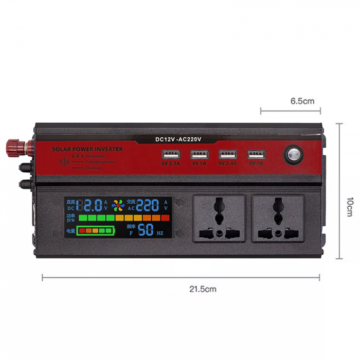 Invertor de tensiune de la 12V la 220V 5000W cu afișaj digital [10]