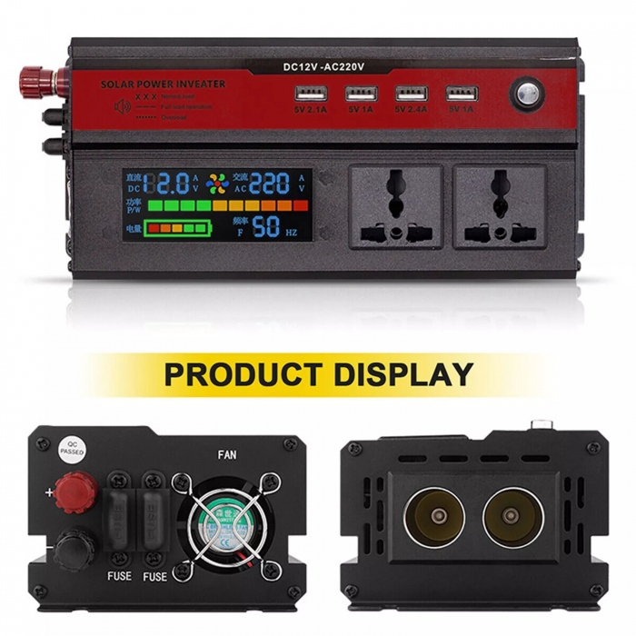 Invertor de tensiune de la 12V la 220V 5000W cu afișaj digital [9]