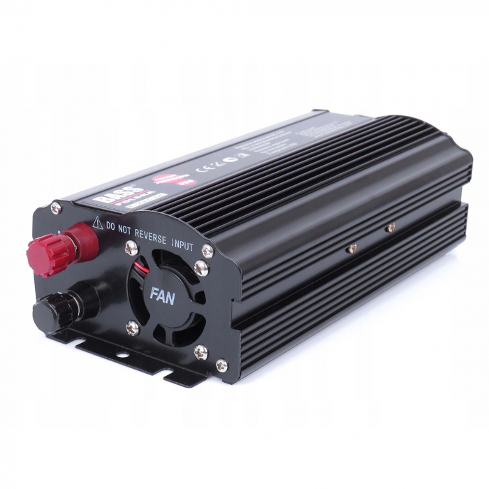 Invertor de tensiune PNI Bass BP-5009 alimentare 12V, iesire 230V, sinus pur, negru [1]