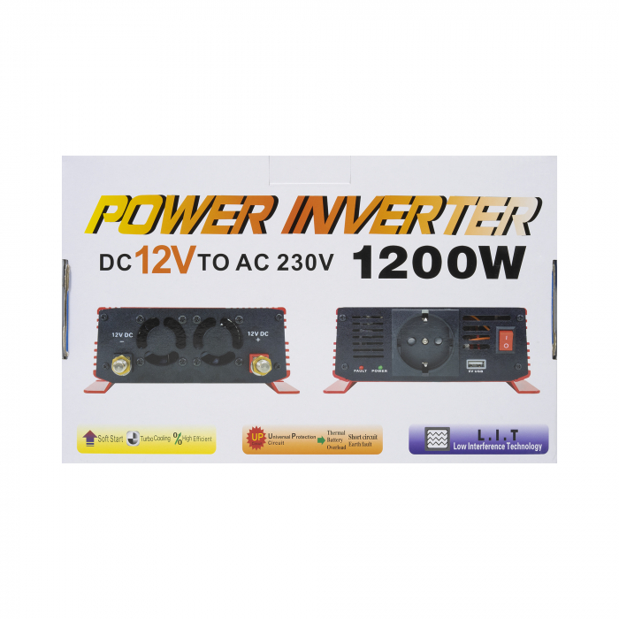 Invertor de tensiune PNI L1200W alimentare 12V iesire 230V [6]