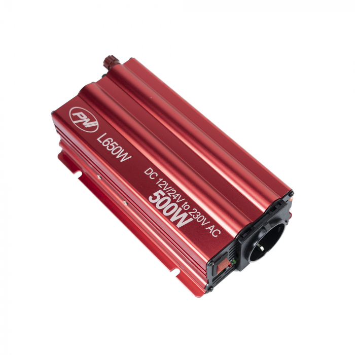 Invertor de tensiune PNI L650W alimentare duala 12V/24V, iesire 230V, 500W, sinus modificat, mufa USB 5V 500mAh, cu clesti alimentare si mufa de bricheta inclusa [7]