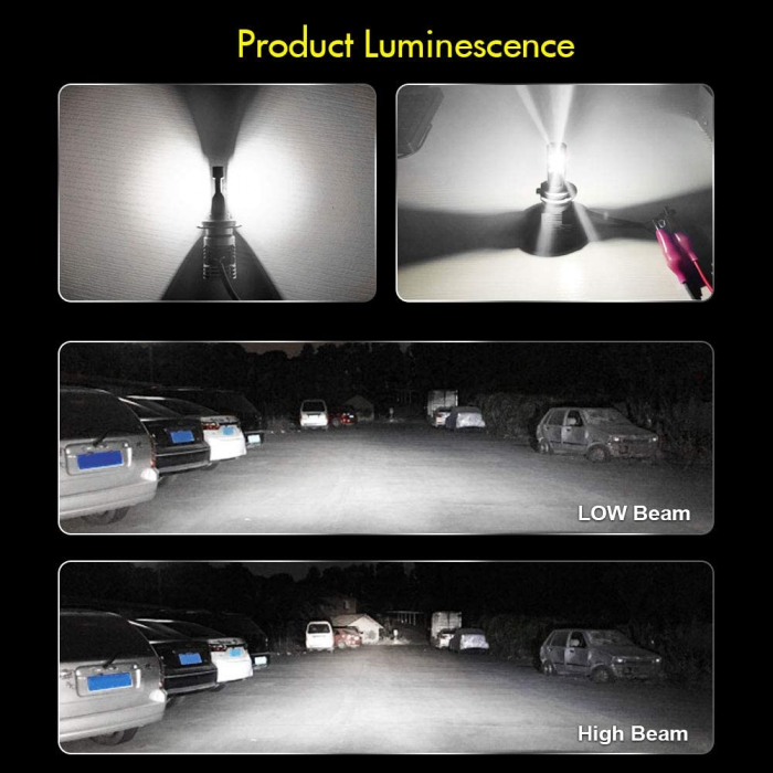 Becuri LED H4 M3, 5000lm 6500K 12V 24V 50W Pentru Masina Motocicleta Camoiane [15]