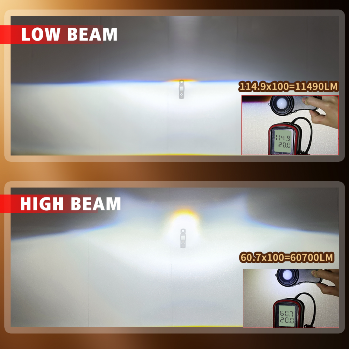 Kit 2 Lupe Bi-Led 3″ Faza scurta/Faza lunga, cu LASER, W60 P Seria, 130W, 6500K, 8000lm, 12V [6]