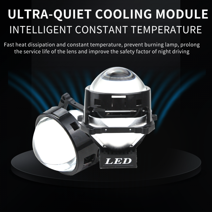 Kit 2 Lupe Bi-Led 3″ Faza scurta/Faza lunga, G2 P Seria, 120W, 6000K, 8000lm, 12V +500 % Luminozitate [5]