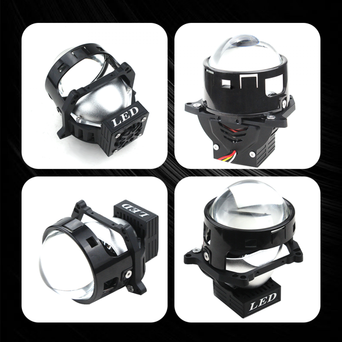 Kit 2 Lupe Bi-Led 3″ Faza scurta/Faza lunga, G2 P Seria, 120W, 6000K, 8000lm, 12V +500 % Luminozitate [7]