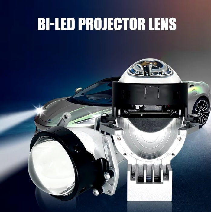 Kit 2Lupe Bi-Led 3″ Faza scurta/Faza lunga, P80 PRO Seria, 120W, 6500K, 7500lm, 12V +300 % Luminozitate [6]