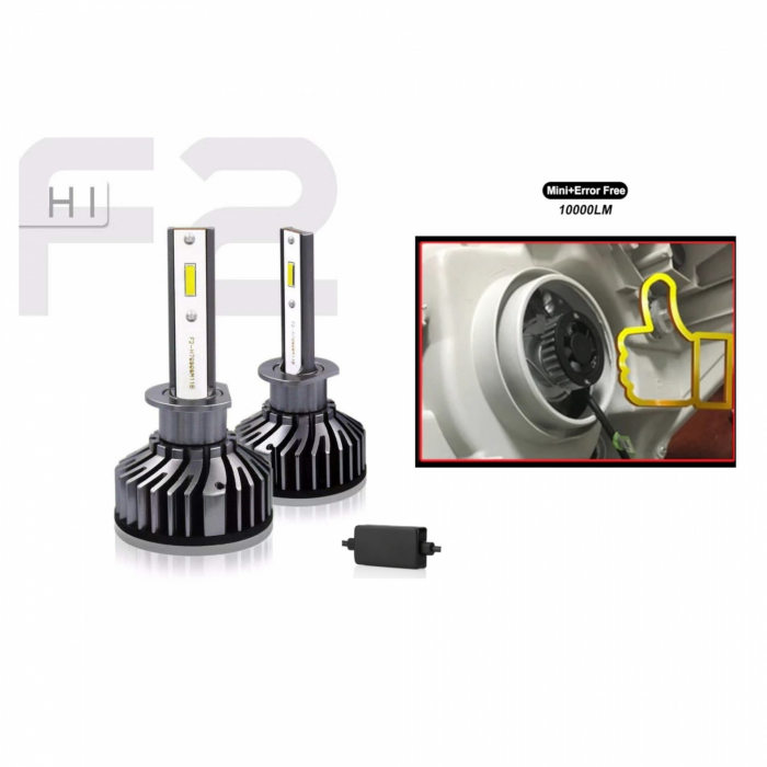Becuri Auto H1 LED CANBUS F2 5000lm 12V-24V, 72W [2]