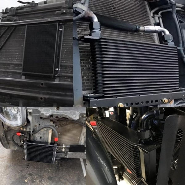 Kit complet radiator ulei universal din aluminiu, 16 randuri, 330 x 50 x 115 mm, AN10 37°, cu furtunuri si adaptor pentru filtru de ulei, negru [6]