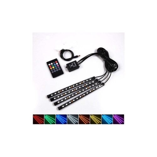 Kit interior LED 12 SMD RGB cu telecomanda si aplicatie BTT 22cm [2]