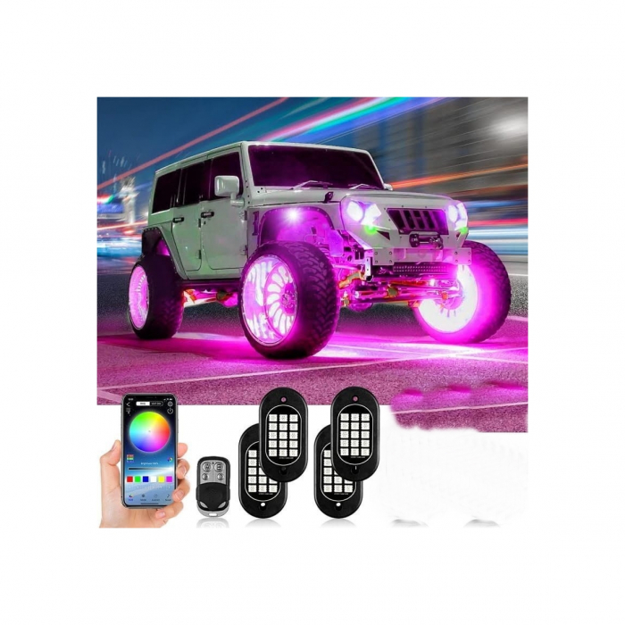 Kit Lumini submasina Bluetooth control  RGB ROCK LIGHT 4 module  12V [1]