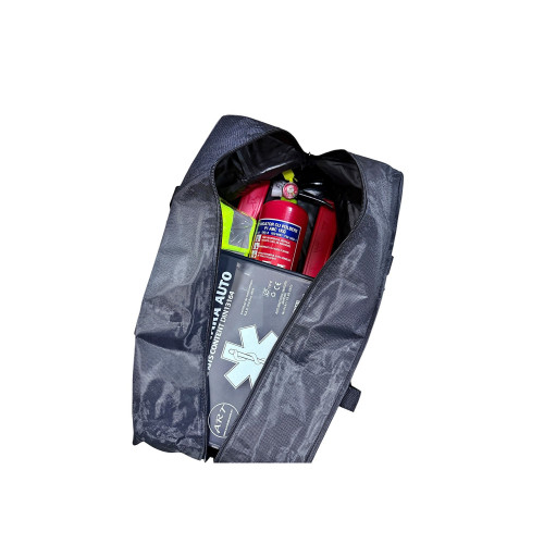 Kit siguranta auto complet Trusa cutie Neagra , 2x Triunghiuri, Stingator, Vesta, Geanta [2]