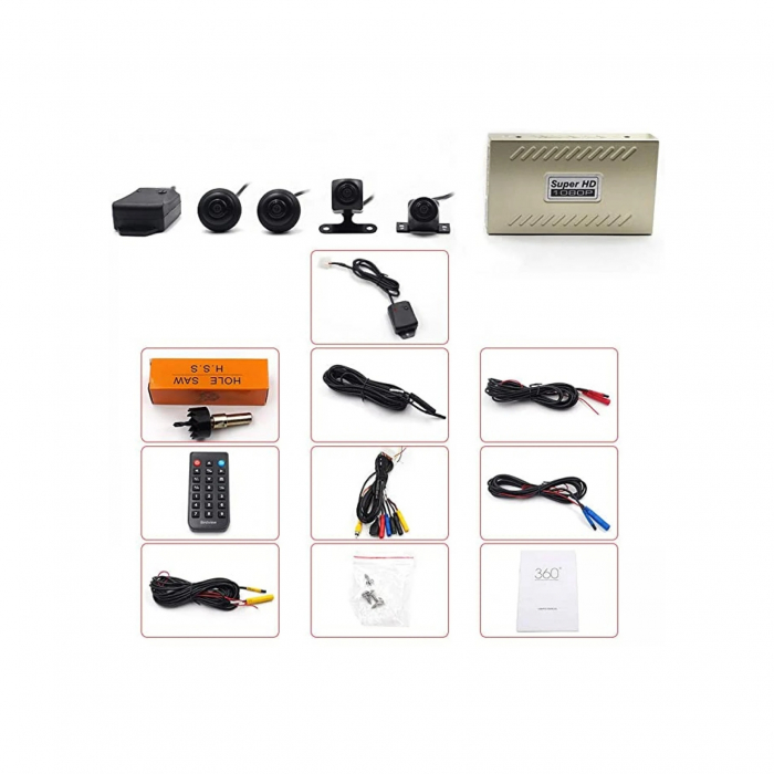 Kit sistem camere DVR 360, 3D cu 4 camere wide, vedere nocturnă, 1080P, fără unghi mort [2]