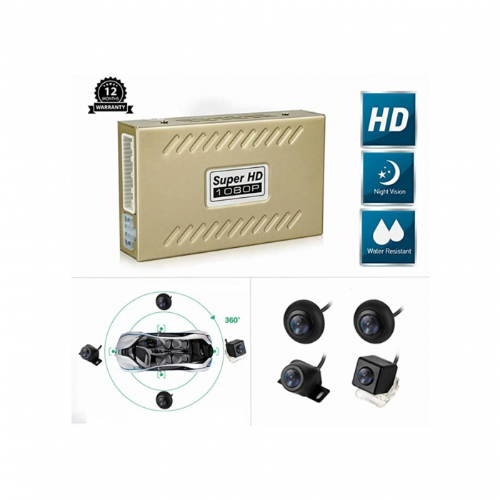 Kit sistem camere DVR 360, 3D cu 4 camere wide, vedere nocturnă, 1080P, fără unghi mort [3]