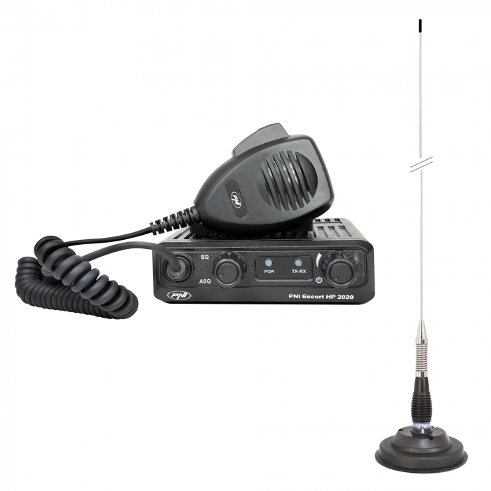 Kit Statie radio CB PNI Escort HP 2020 un singur canal 22 cu antena CB PNI ML100 cu magnet [1]