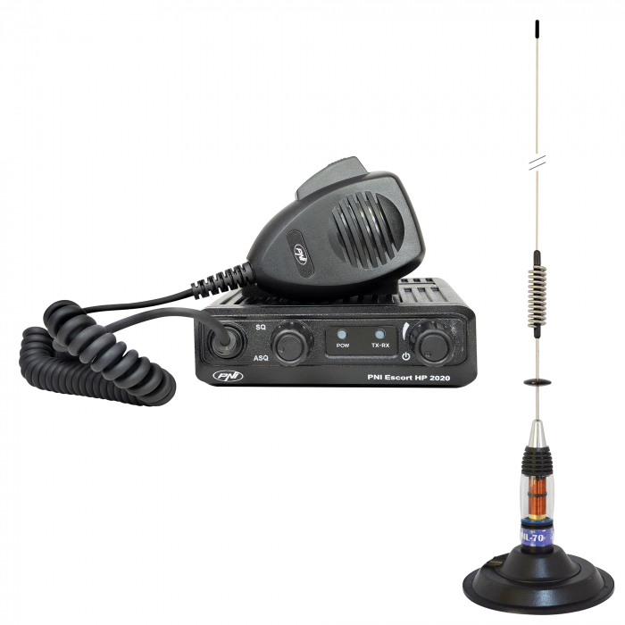 Kit Statie radio CB PNI Escort HP 2020 un singur canal 22 cu antena CB PNI ML70 cu magnet [1]