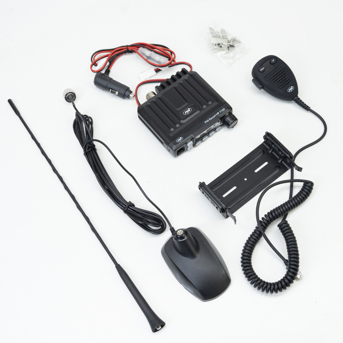Kit statie radio CB PNI Escort HP 7120 ASQ, RF Gain, 4W, 12V si antena CB PNI Extra 48 cu magnet inclus, 45cm, SWR 1.0 AM/FM comutati doar in banda EU [10]