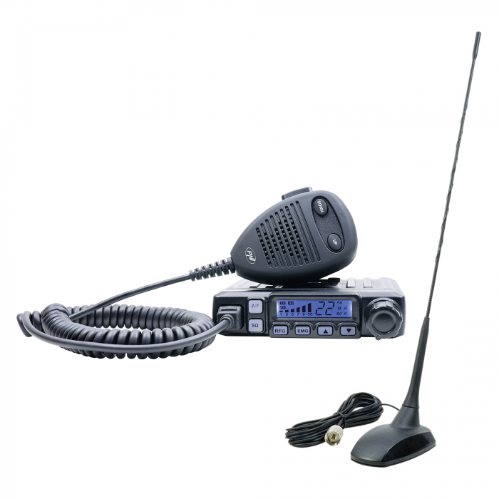 Kit statie radio CB PNI Escort HP 7120 ASQ, RF Gain, 4W, 12V si antena CB PNI Extra 48 cu magnet inclus, 45cm, SWR 1.0 AM/FM comutati doar in banda EU [11]
