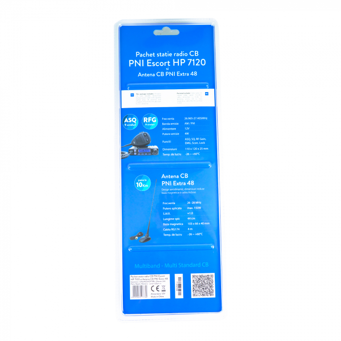 Kit statie radio CB PNI Escort HP 7120 ASQ, RF Gain, 4W, 12V si antena CB PNI Extra 48 cu magnet inclus, 45cm, SWR 1.0 AM/FM comutati doar in banda EU [4]