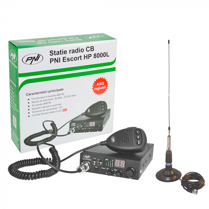 Kit Statie radio CB PNI ESCORT HP 8000L ASQ + Antena CB PNI ML160 cu magnet [2]