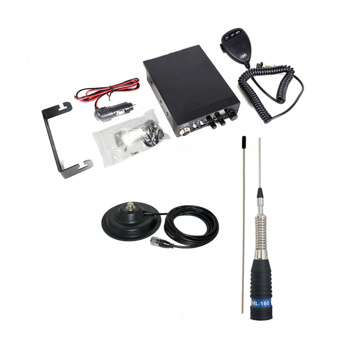 Kit Statie radio CB PNI ESCORT HP 8000L ASQ + Antena CB PNI ML160 cu magnet [3]