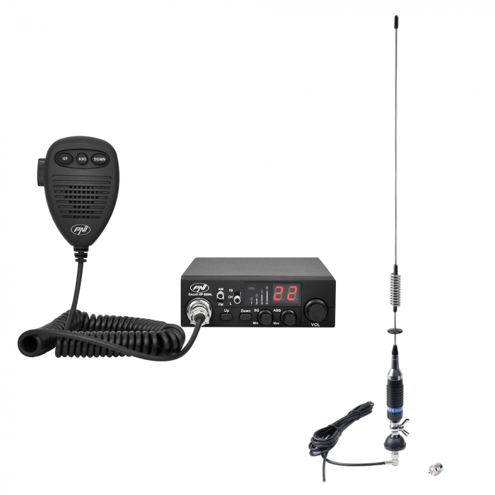Kit Statie radio CB PNI Escort HP 8000L ASQ + Antena CB PNI S75 cu cablu si montura fixa [6]