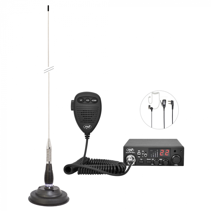 Kit Statie radio CB PNI ESCORT HP 8001L ASQ + Casti HS81 + Antena CB PNI ML100 cu magnet [5]