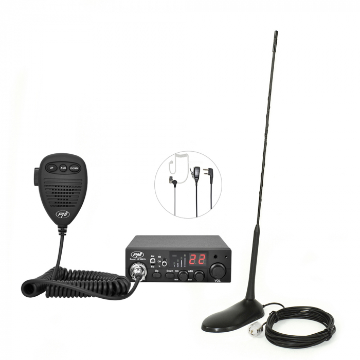 Kit Statie radio CB PNI ESCORT HP 8001L ASQ + Casti HS81L + Antena CB PNI Extra 45 cu magnet [6]