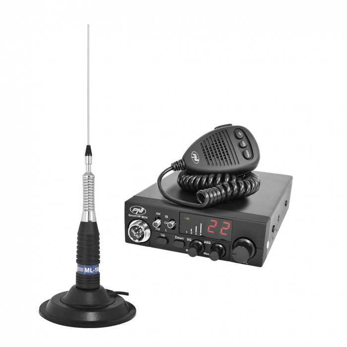 Kit Statie radio CB PNI ESCORT HP 8024 ASQ + Antena CB PNI ML160 cu magnet [1]