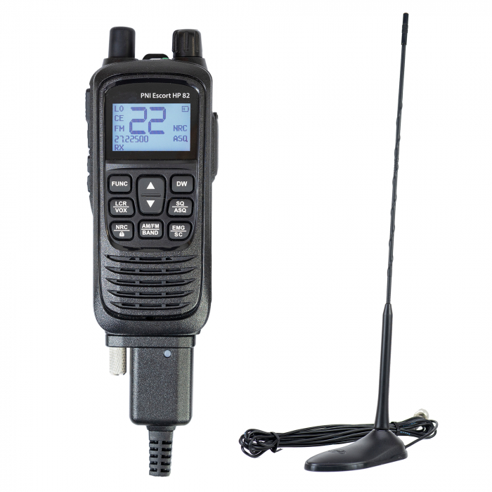 Kit Statie radio CB portabila PNI Escort HP 82, multi standard, 4W, 12V, AM-FM cu antena CB PNI Extra 45 cu magnet [1]