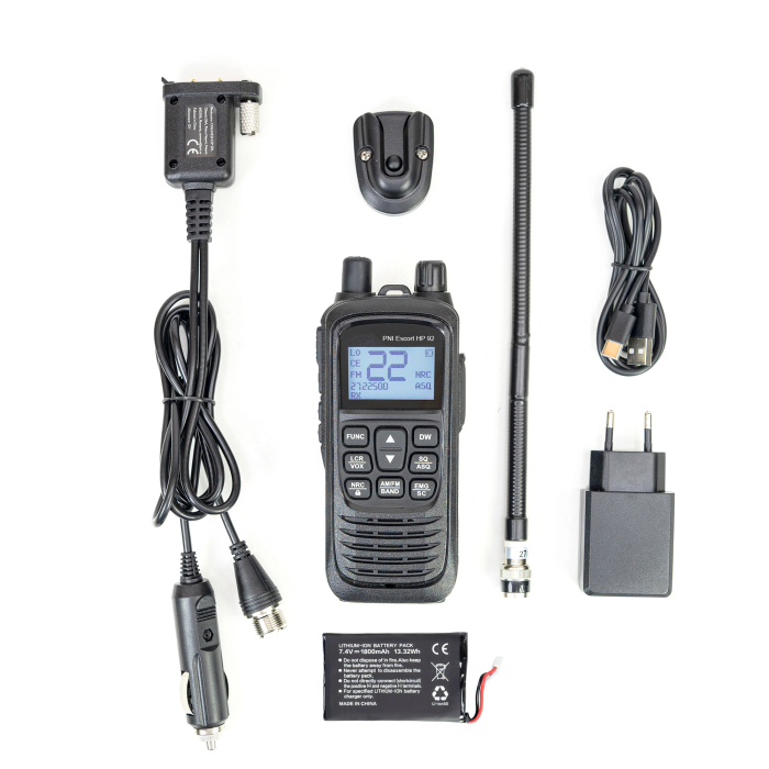 Kit Statie radio CB portabila PNI Escort HP 92 multi standard 4W, 12-24V AM-FM cu antena CB PNI Extra 45 cu magnet [9]